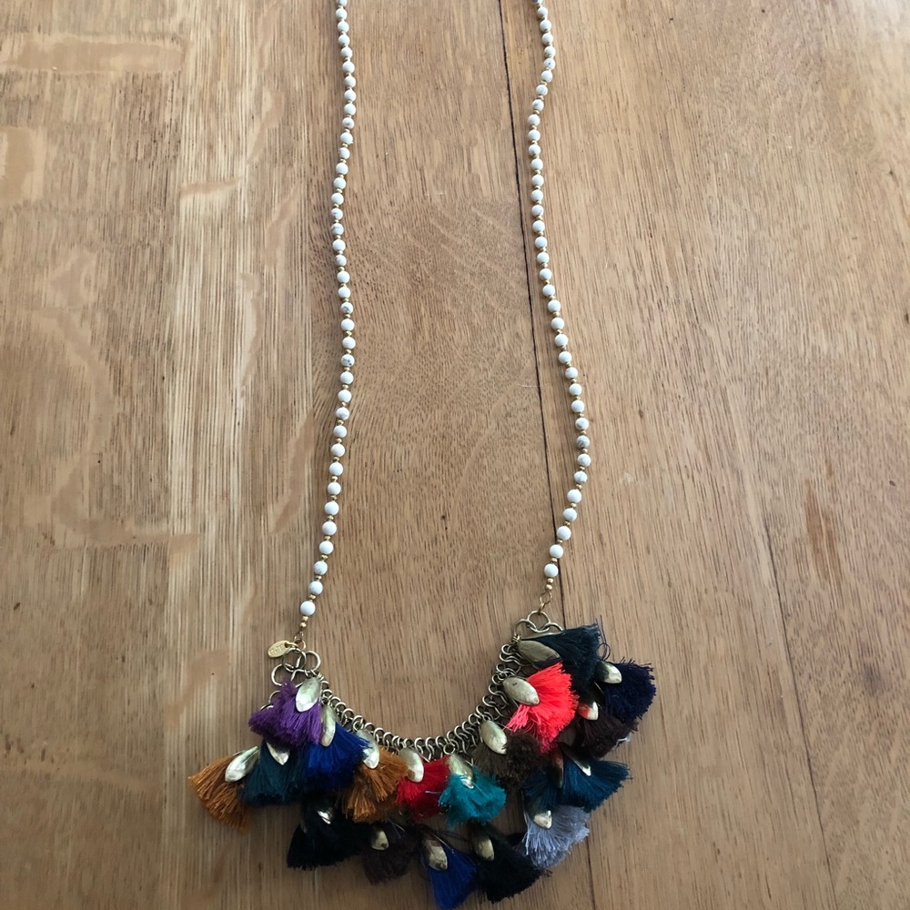Beaded tassel necklace